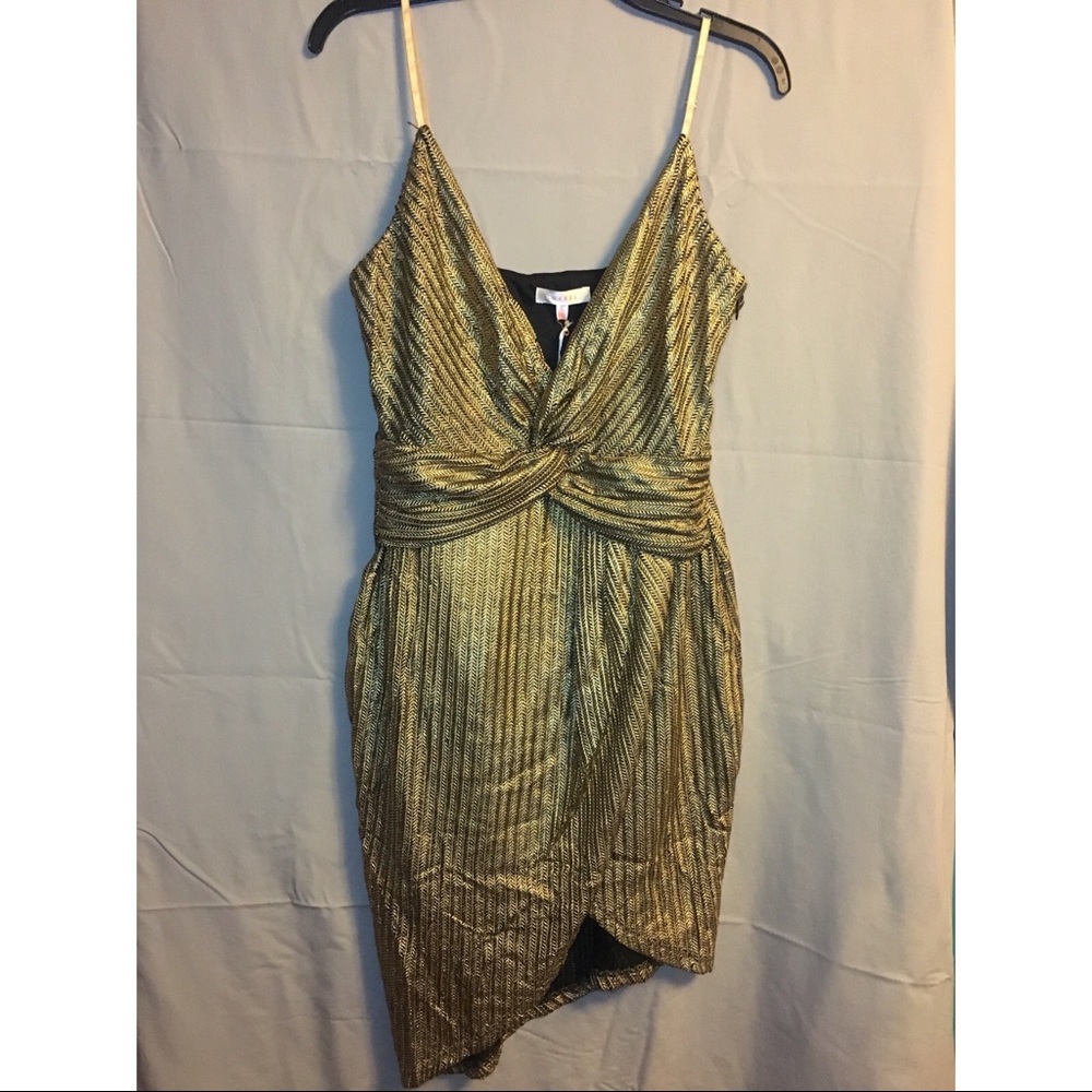 Luxxel | Gold Spaghetti Strap Dress